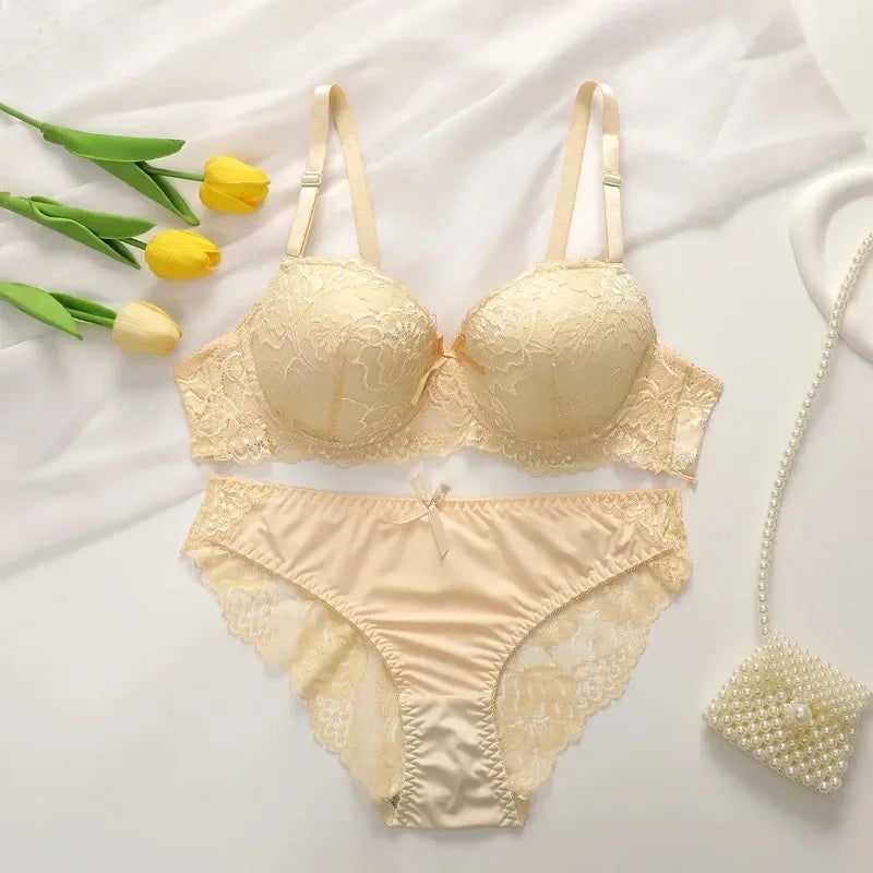 2-piece Sexy Multi-color Lingerie Set for Women's Gathering Push Up Underwear for Women's Flower Underwear Set A2155