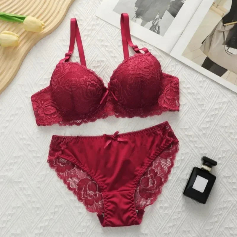2-piece Sexy Multi-color Lingerie Set for Women's Gathering Push Up Underwear for Women's Flower Underwear Set A2155